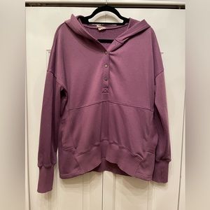 Bibi half snap hooded sweatshirt